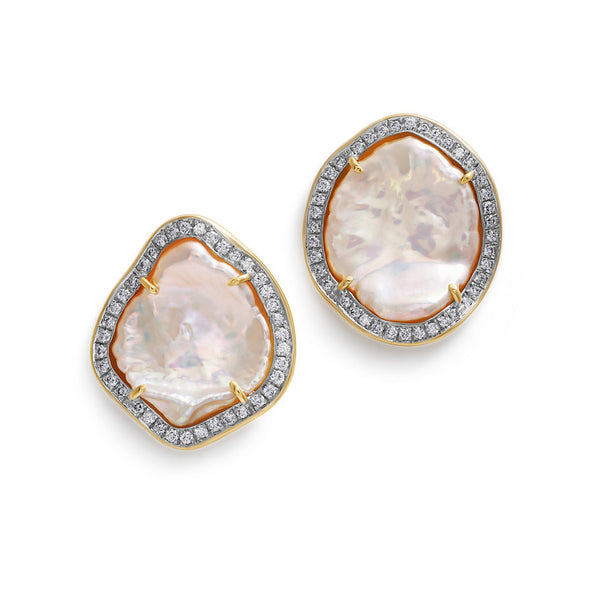 Women's Freshwater Pearl and Diamond Earrings