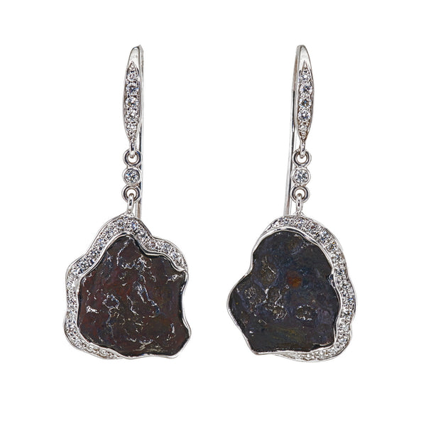 Women’s Sikhote-Alin Meteorite and Diamond Earrings
