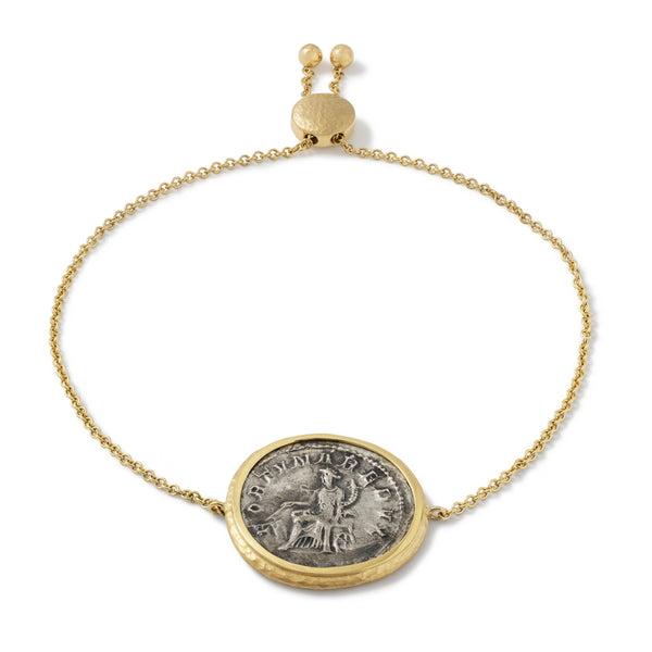 Unisex Ancient, Authentic Fortuna Coin Bracelet