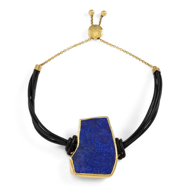 Lapis and Leather Bracelet