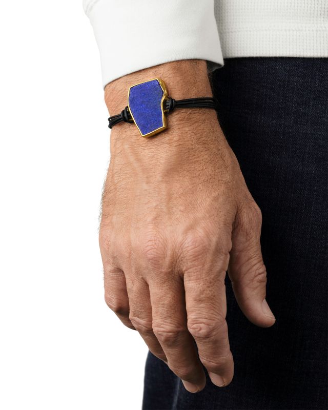 Lapis and Leather Bracelet