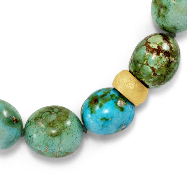 Sonoran Turquoise and 18kt Gold Bead Bracelet