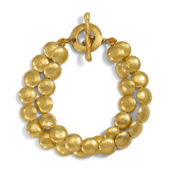 18kt Gold Bead Double Strand Bracelet