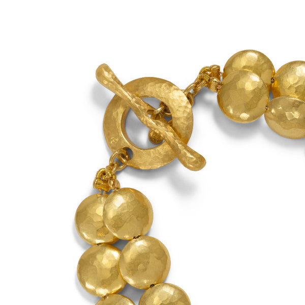 18kt Gold Bead Double Strand Bracelet