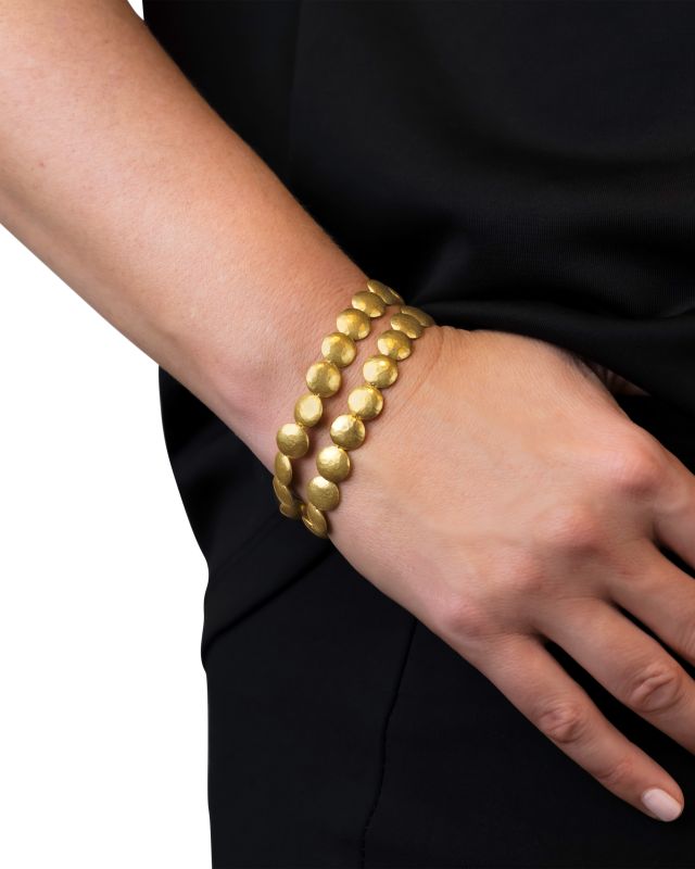 18kt Gold Bead Double Strand Bracelet