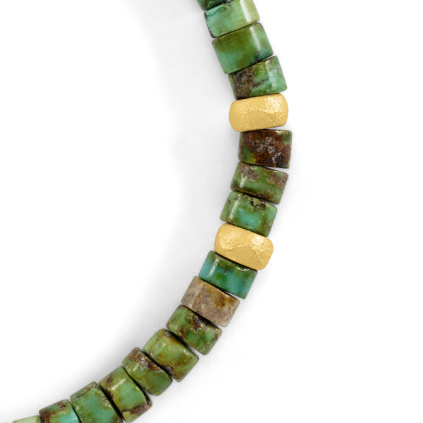 Sonoran Turquoise Heishi and 18kt Gold Bead Bracelet