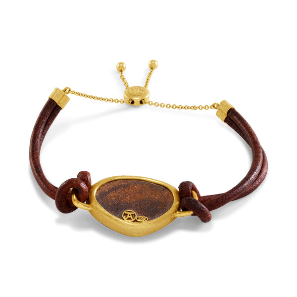 Boulder Opal Leather Bracelet
