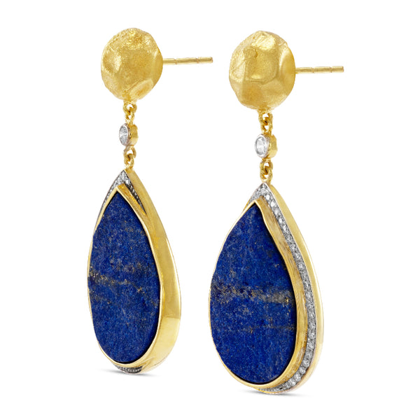 Lapis and Diamond Earrings
