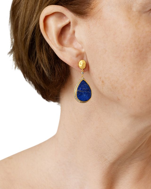 Lapis and Diamond Earrings