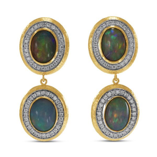 Opal and Diamond Earrings
