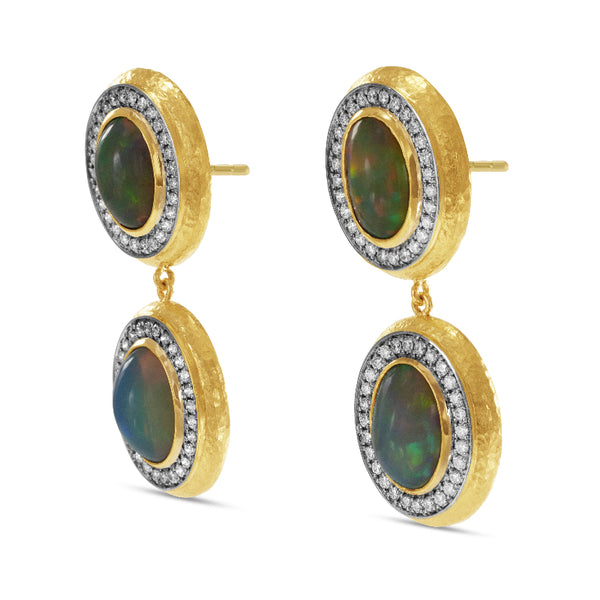 Opal and Diamond Earrings