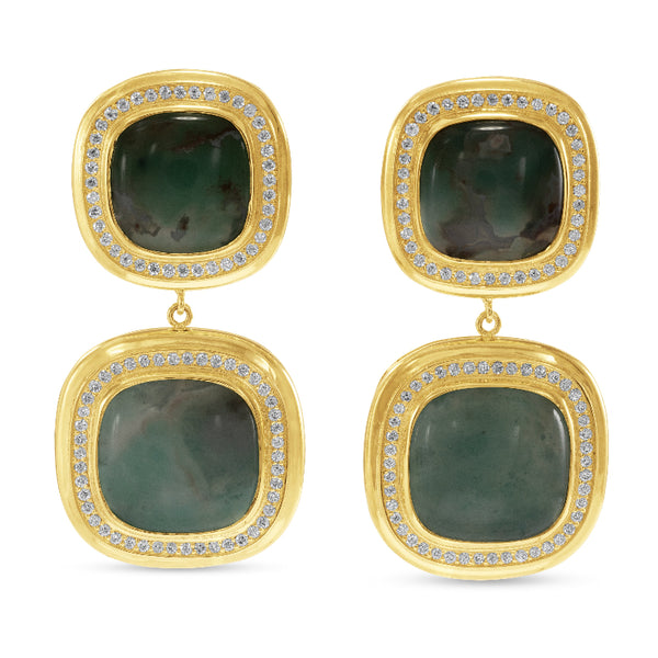 Aquaprase and Diamond Earrings