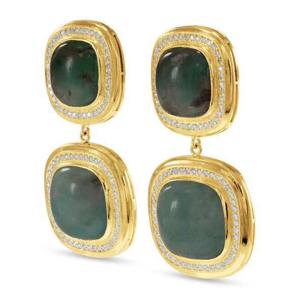 Aquaprase and Diamond Earrings