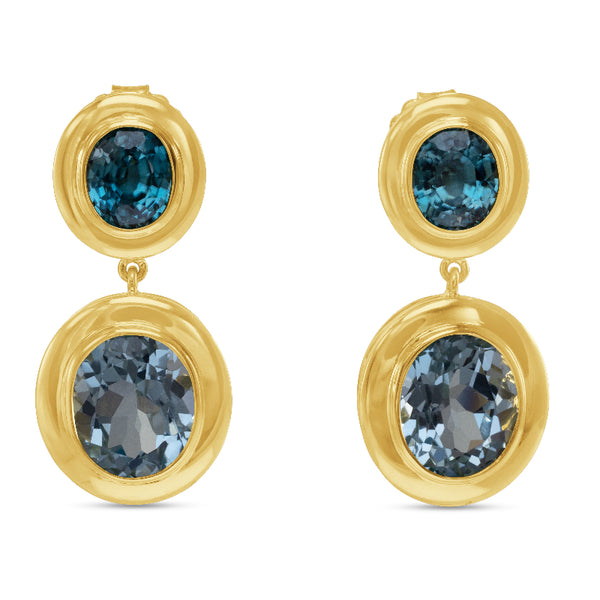 Aquamarine and Blue Zircon Earrings