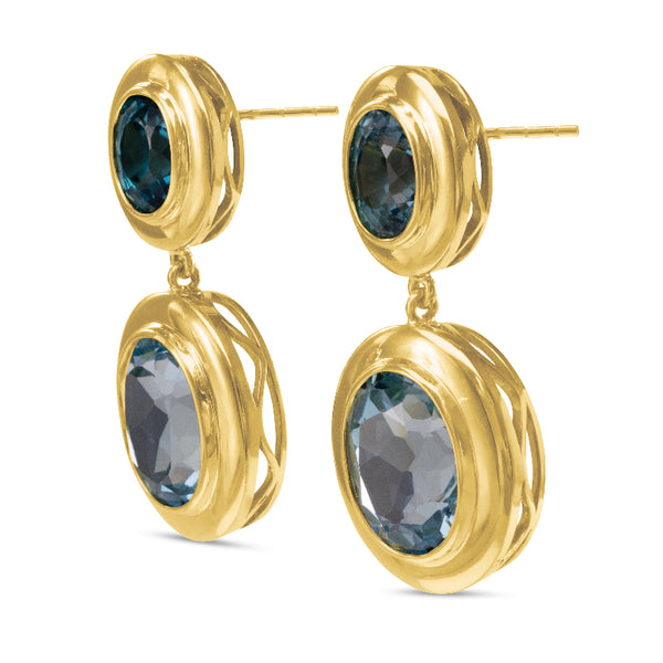 Aquamarine and Blue Zircon Earrings