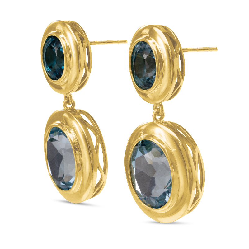 Aquamarine and Blue Zircon Earrings