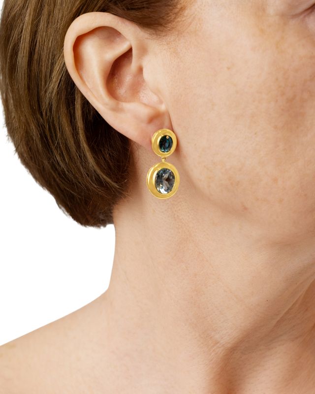 Aquamarine and Blue Zircon Earrings