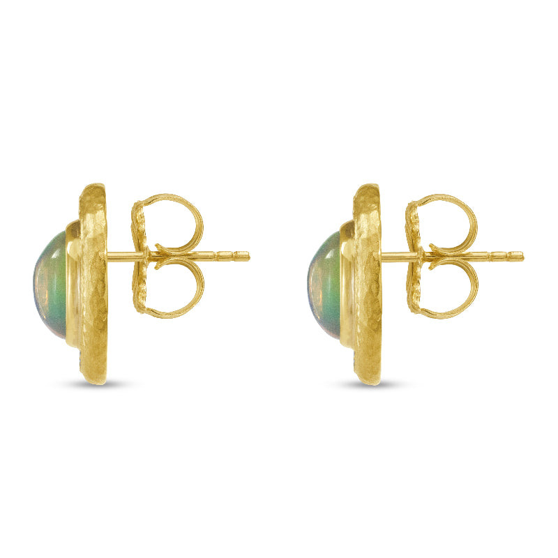 Opal and Diamond Stud Earrings