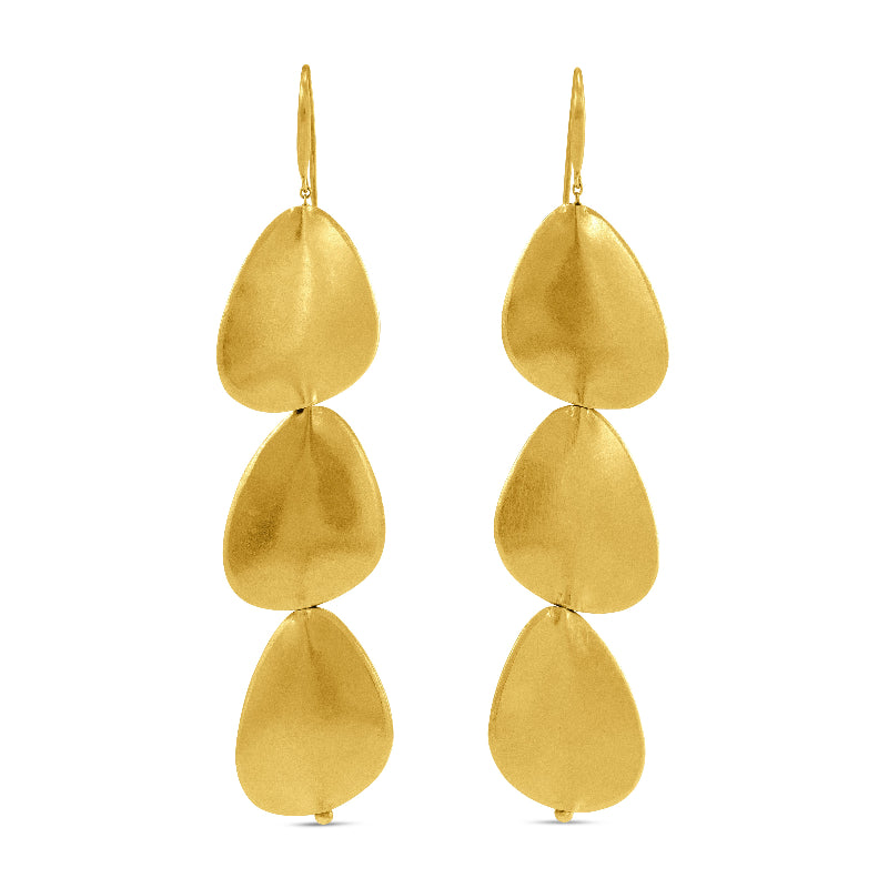 Gold Petal Dangle Earrings