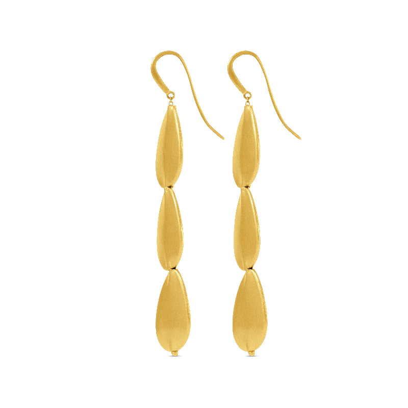 Gold Petal Dangle Earrings