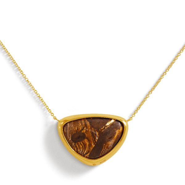 Australian Opal Doublet and Melee Diamond Necklace