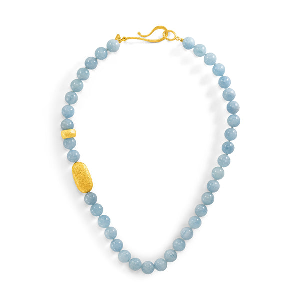 Aquamarine Bead Necklace