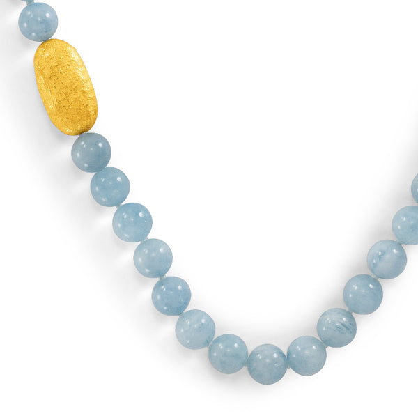 Aquamarine Bead Necklace
