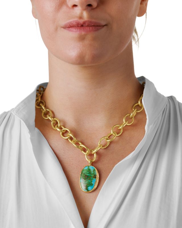 Sonoran Turquoise and Diamond Pendant/Enhancer