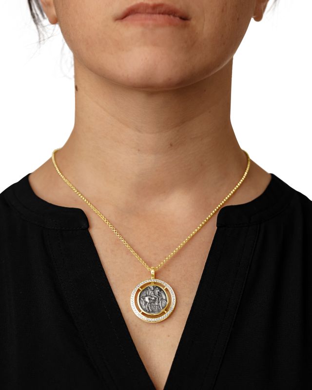 Women's Ancient, Authentic Coin and Diamond Enhancer