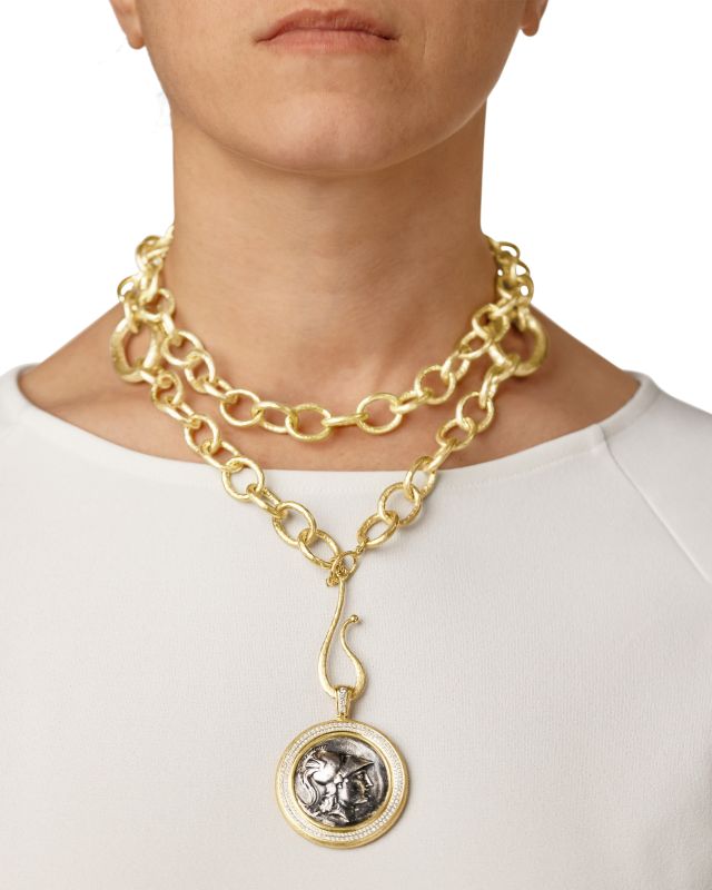 Ancient, Authentic Athena Coin Enhancer with Diamonds and Rubies