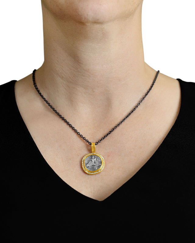 Ancient, Authentic Taras Coin and Diamond Pendant