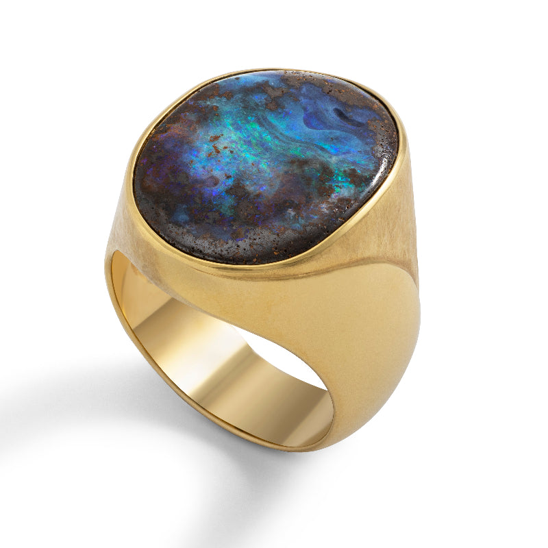 Men's Boulder Opal Ring