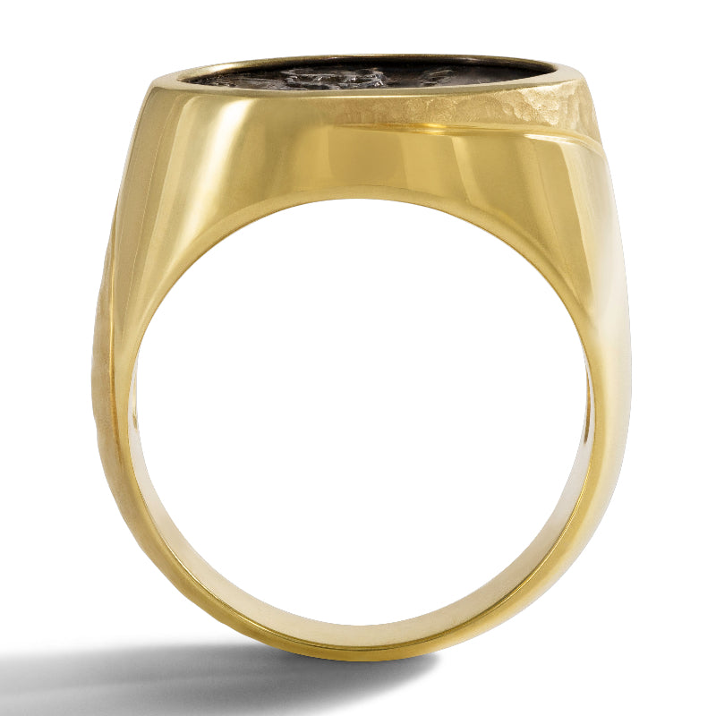 Caduceus Coin Ring