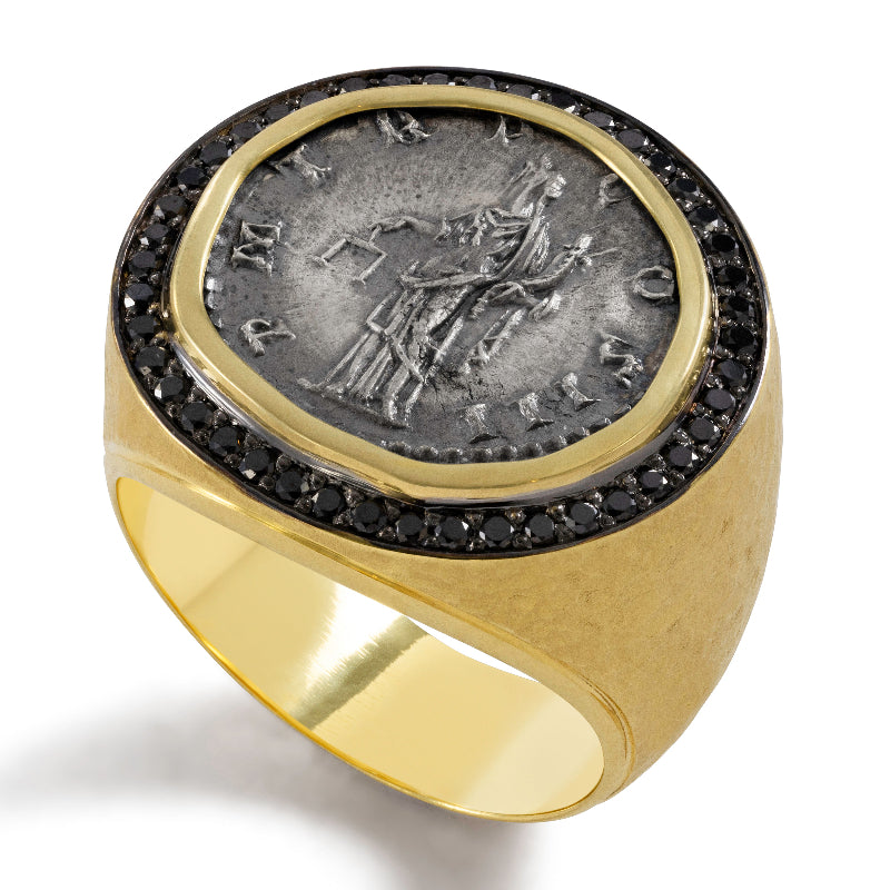 Aequitas Coin and Black Diamond Ring