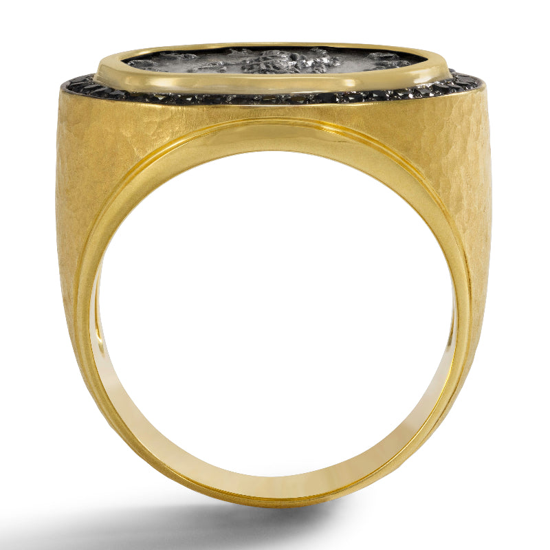 Aequitas Coin and Black Diamond Ring