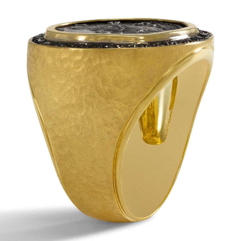 Aequitas Coin and Black Diamond Ring