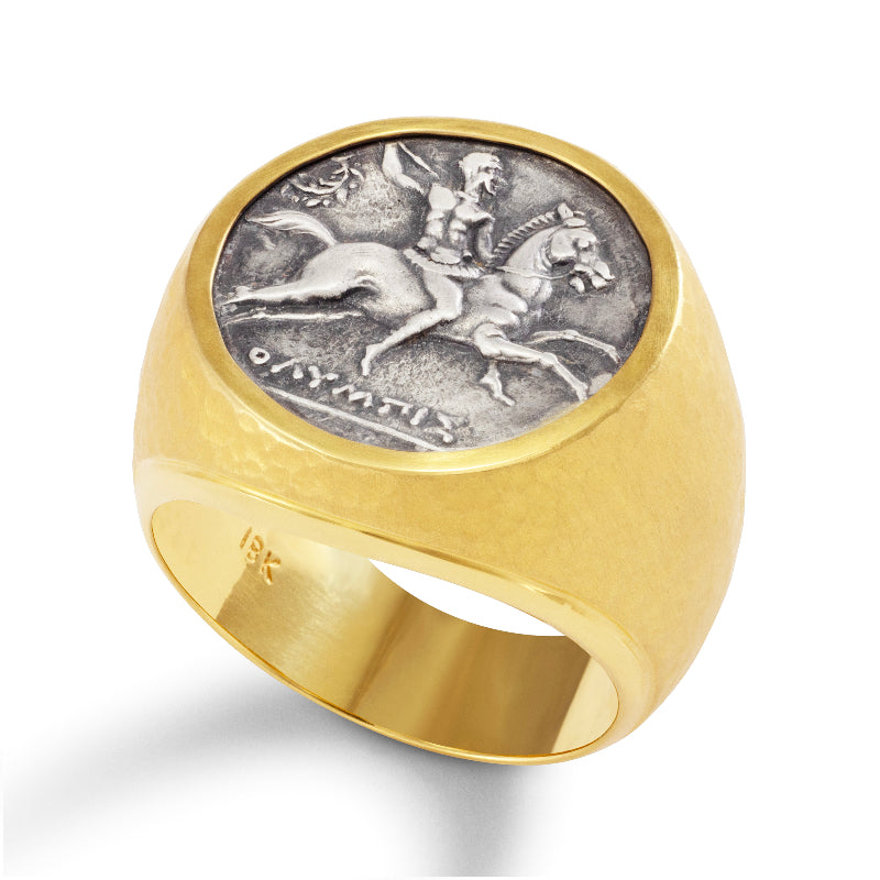 Horse and Warrior Coin Ring