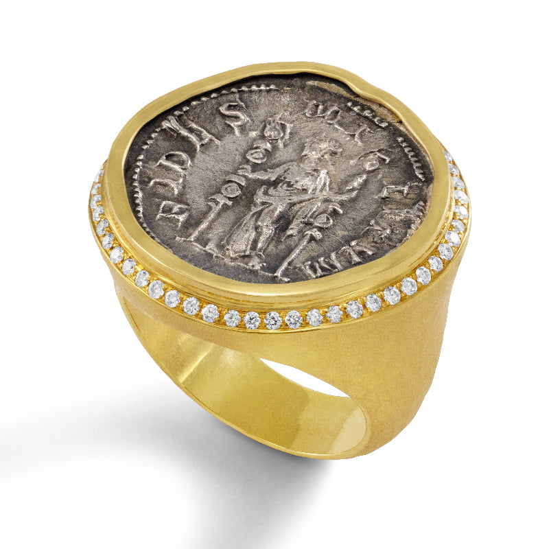 Fides Coin and Diamond Ring