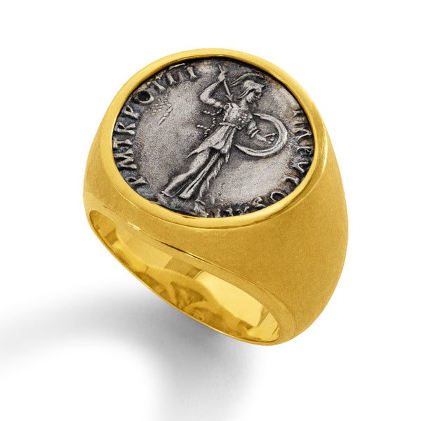 Men's Ancient, Authentic Minerva Coin Ring