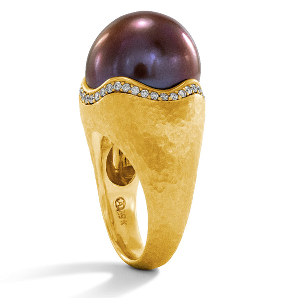 Yangtze River Pearl and Diamond Ring
