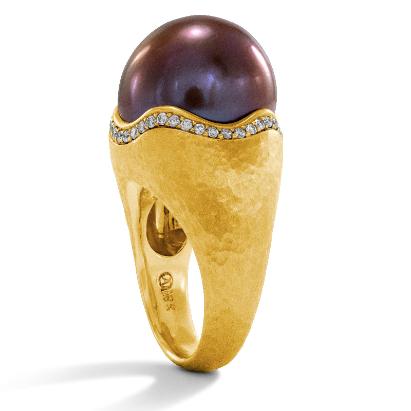 Yangtze River Pearl and Diamond Ring