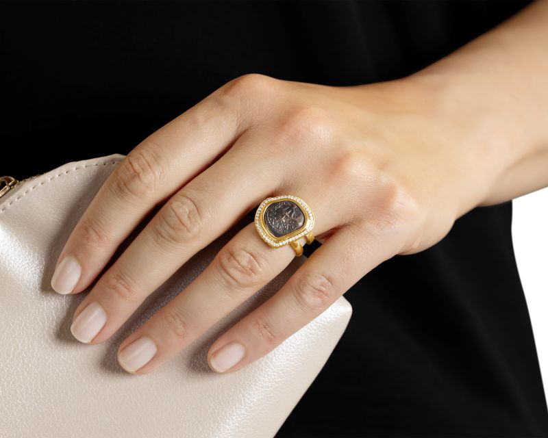 Prutah Coin and Diamond Ring