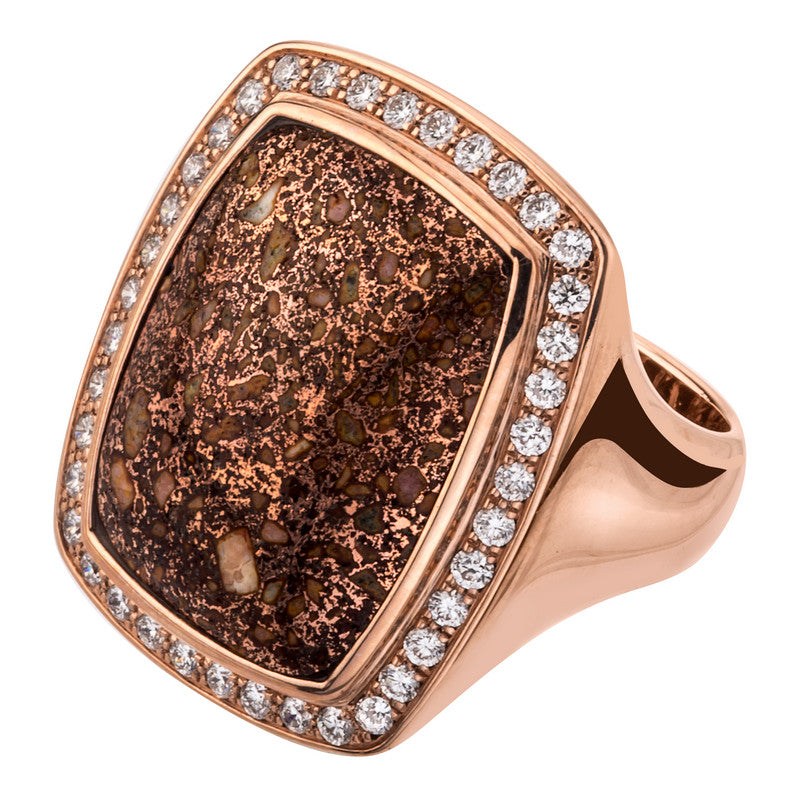 Native Michigan Copper and Diamond Ring