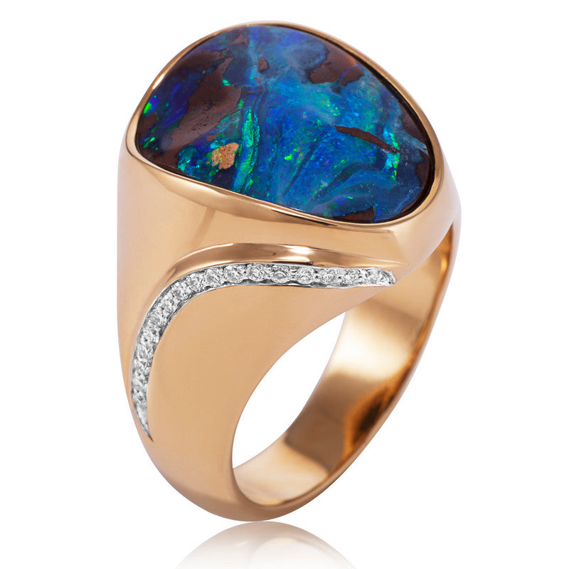 Unisex Australian Opal Ring