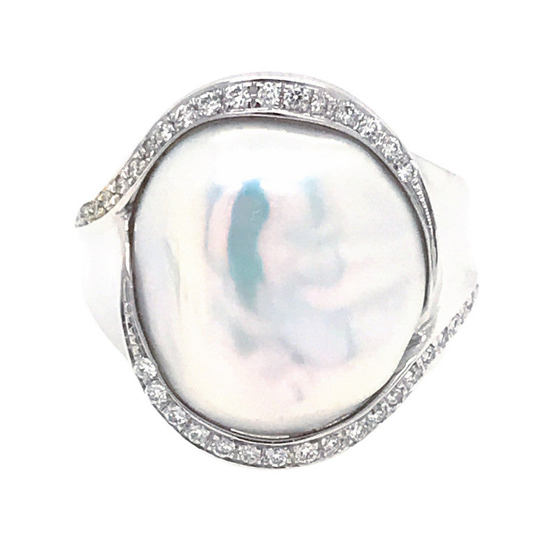 Women's Freshwater Pearl and Diamond Ring