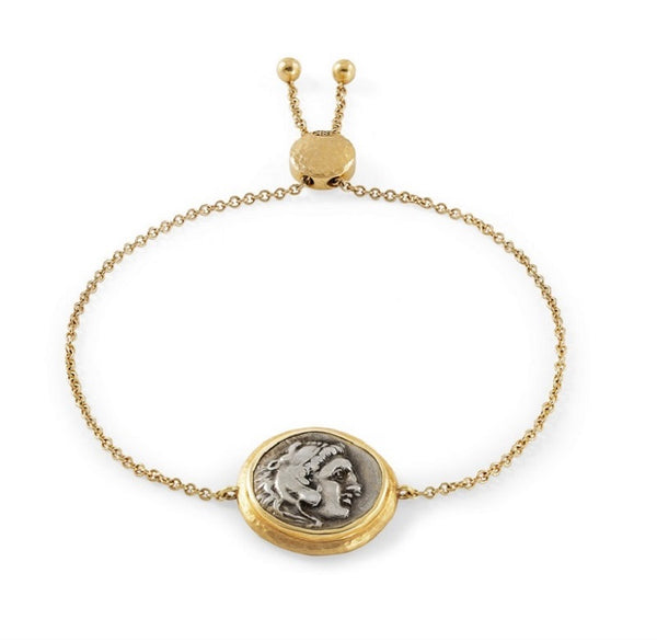 Unisex Ancient, Authentic Alexander the Great Coin Bracelet