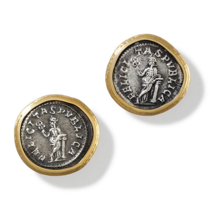 Women's Ancient Authentic Felicitas Coin Earrings
