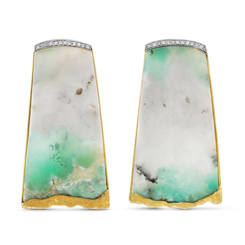 Women's Chrysoprase and Diamond Earrings