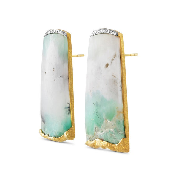 Women's Chrysoprase and Diamond Earrings