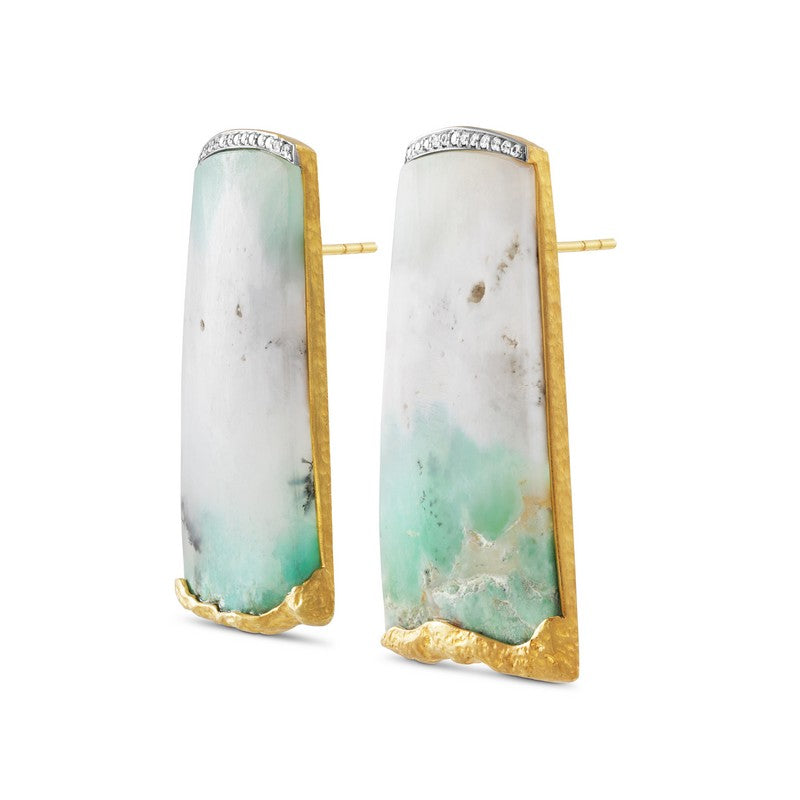 Women's Chrysoprase and Diamond Earrings